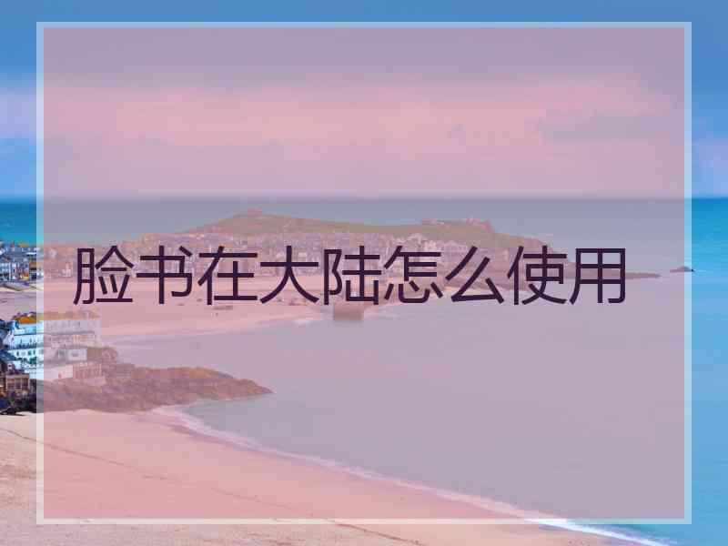 脸书在大陆怎么使用